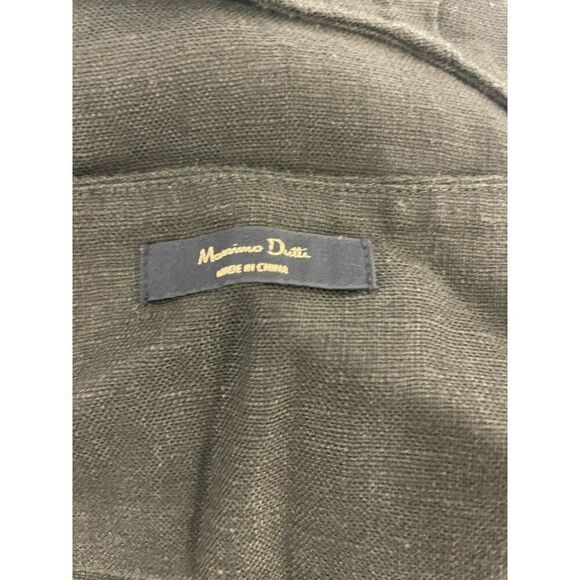 Massimo Dutti Womens Midi Dress Linen M Brown slits Open Back 6664/100 NWT - Picture 4 of 12